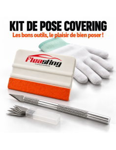 Kit de pose covering Fleasting : raclette feutrée, scalpel de précision et gants