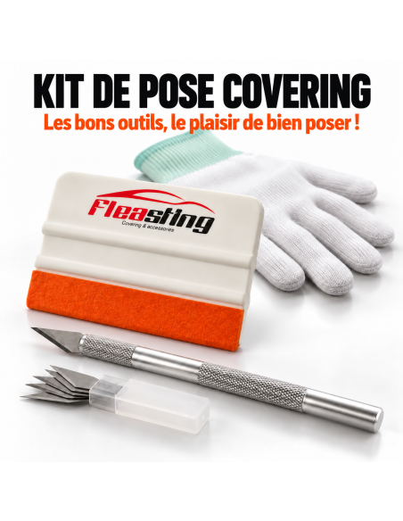 Kit de pose covering Fleasting : raclette feutrée, scalpel de précision et gants